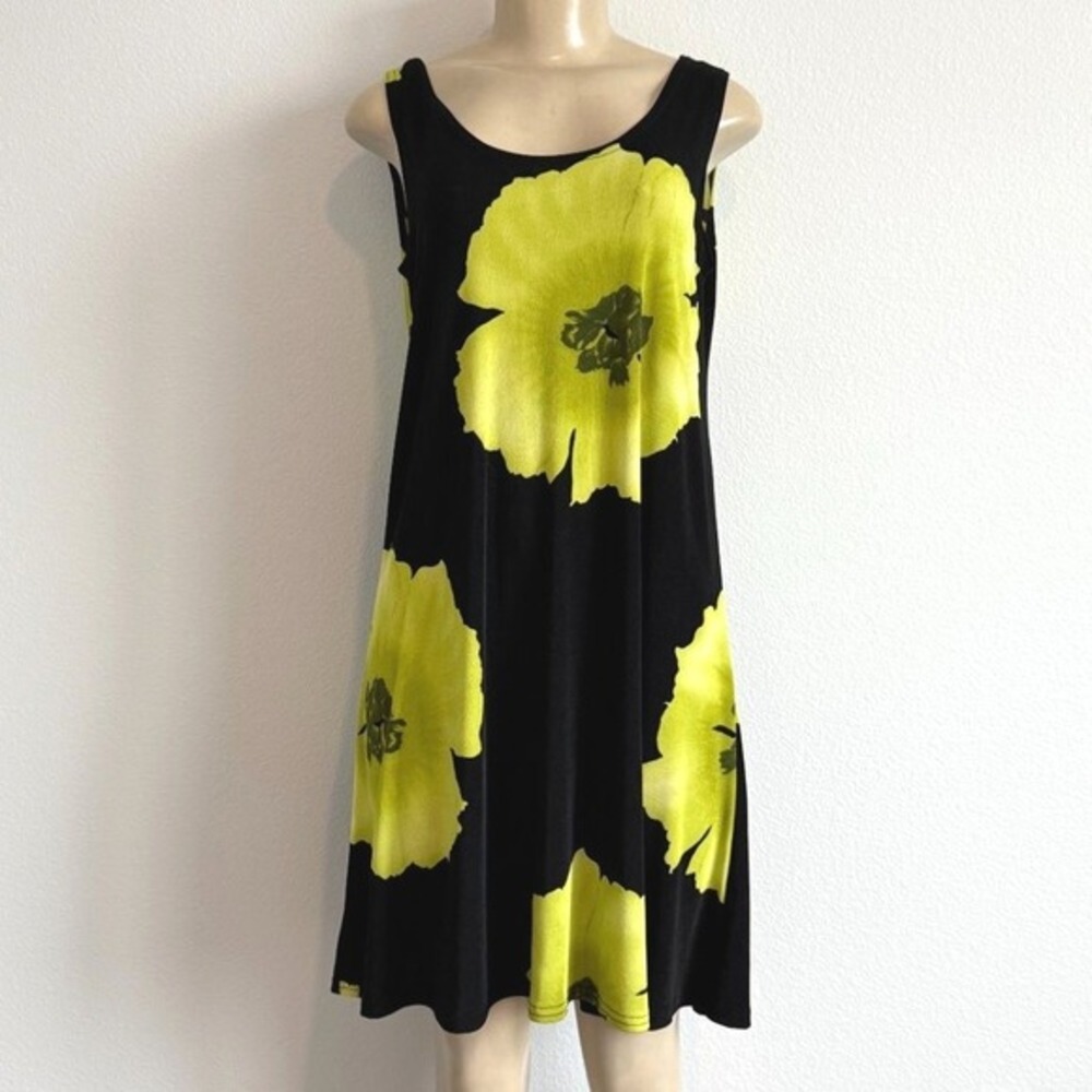 Jostar Travel Knit Dress 90s Vintage Floral A-Line Mod Indie Sleaze Made USA S